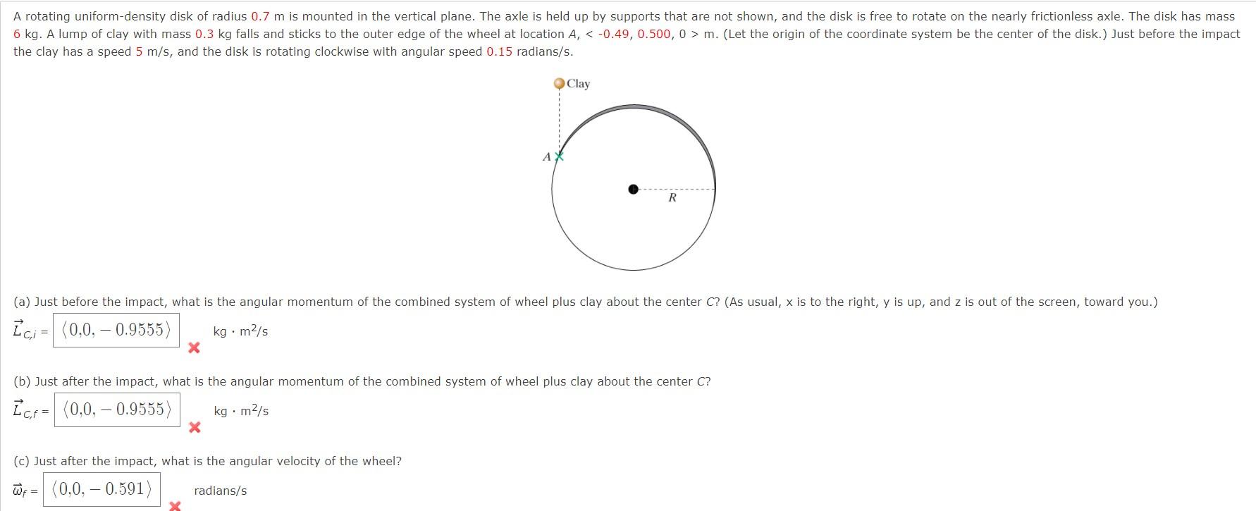 Solved A rotating uniform-density disk of radius 0.7 m is | Chegg.com