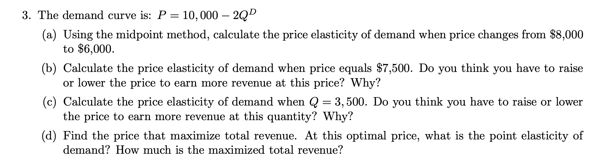 solved a. on the demand curve, i. show an increase in ... Solved Please show me step by step how to answer this | Chegg.com
