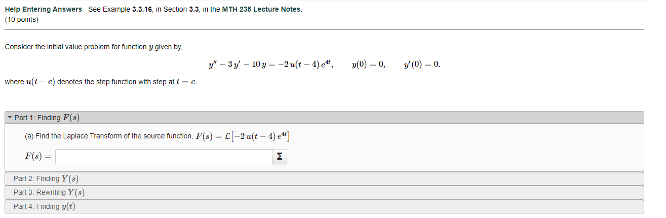 Solved Help Entering Answers See Example 3.3.16, in Section | Chegg.com