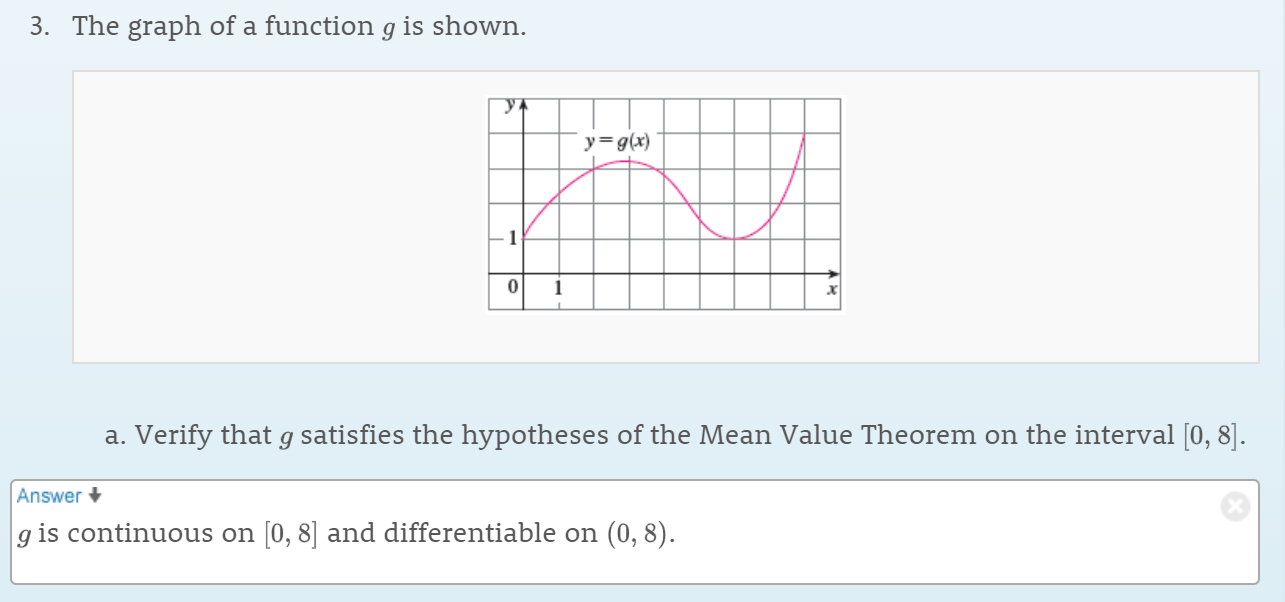 Solved 3. The graph of a function g is shown. y= g(x) a.