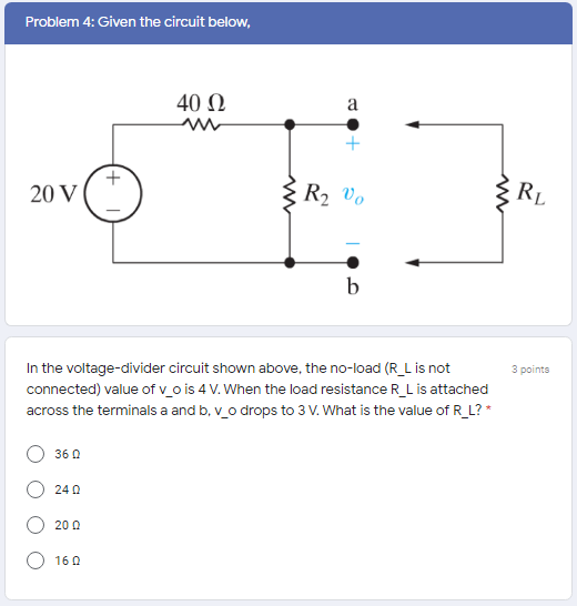 Solved Problem 2: Given the circuit below, 1012 30 Ω 160 V | Chegg.com