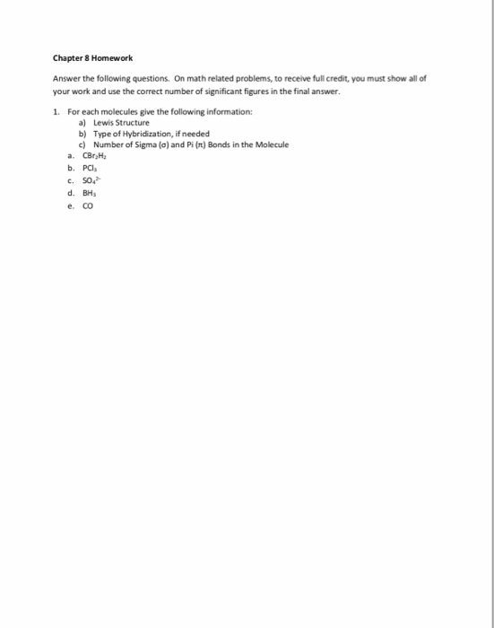 Solved Chapter 8 Homework Answer the following questions. On | Chegg.com