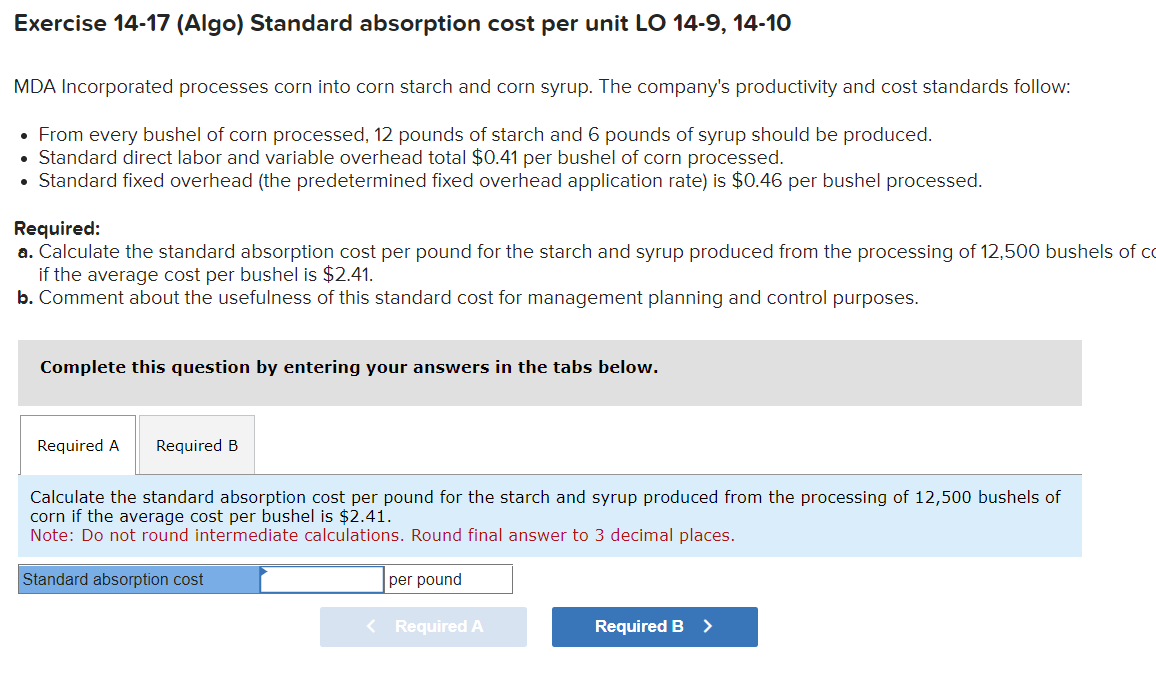 Absorption Cost Per Unit