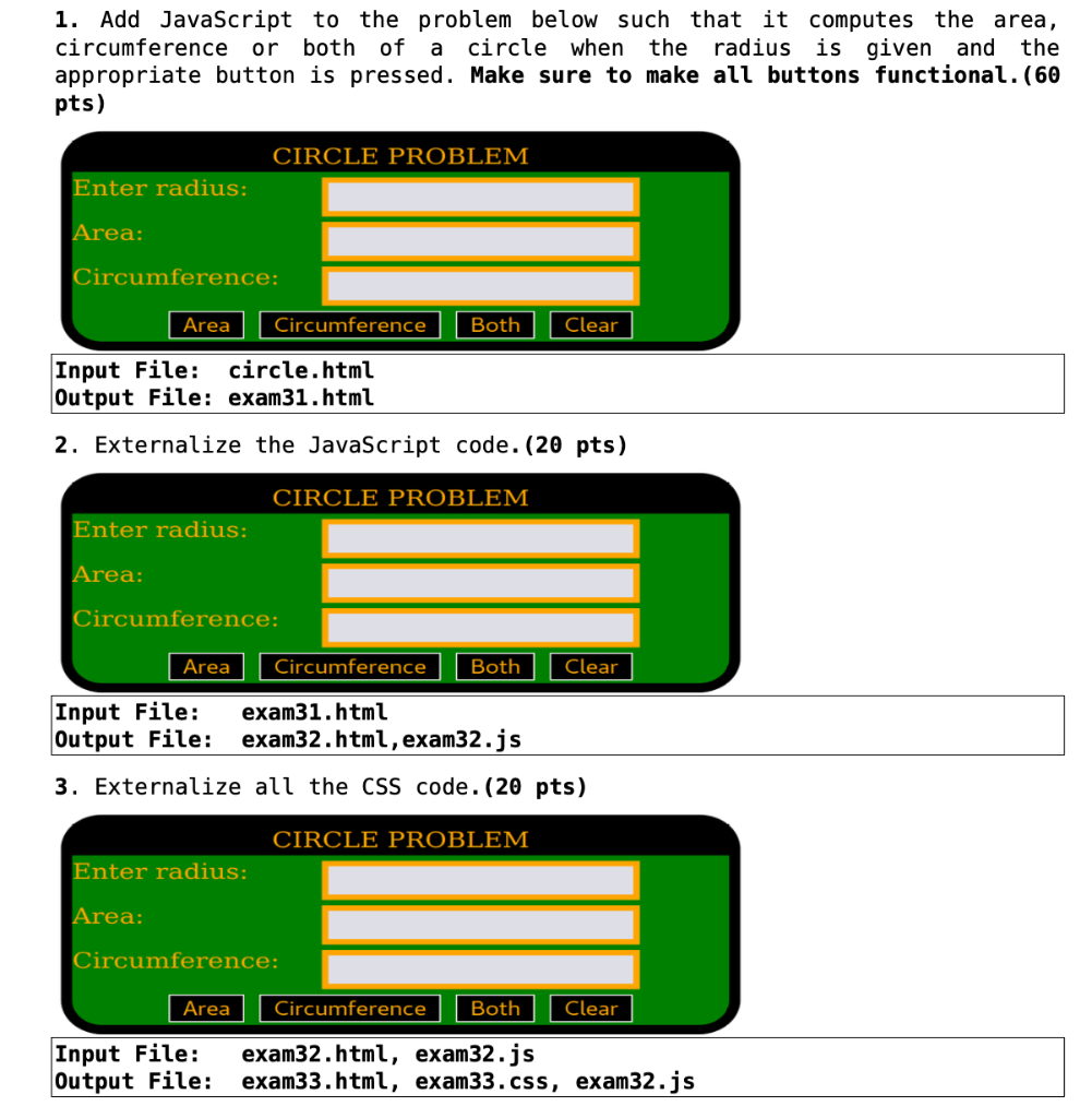 Solved a 1. Add JavaScript to the problem below such that it | Chegg.com