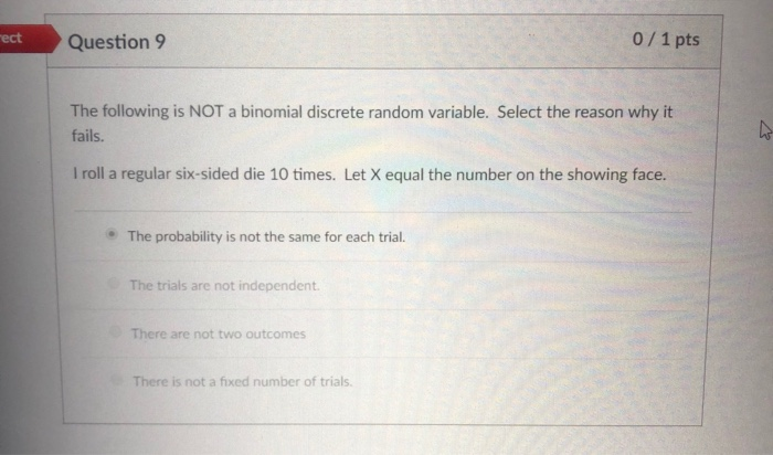 Solved ect Question S 0/1 pts The following is NOT a | Chegg.com