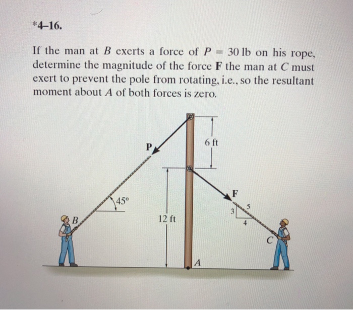 Solved *4-16. If The Man At B Exerts A Force Of P = 30 Lb On | Chegg.com