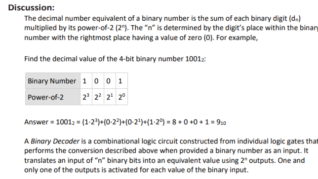 Solved Discussion: The decimal number equivalent of a binary | Chegg.com