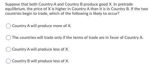 Solved Suppose That Both Country A And Country B Produce | Chegg.com