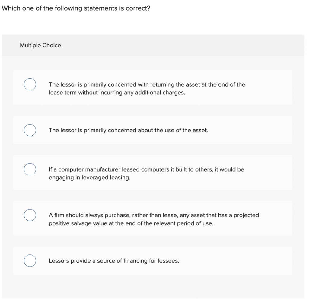 Solved Which One Of The Following Statements Is Correct? | Chegg.com