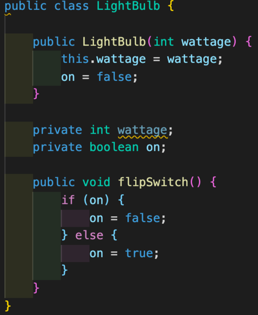 Solved [Java] What is the scope of the field on in the class | Chegg.com