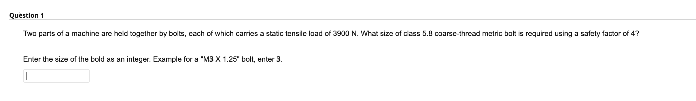 Solved Question 1 Two Parts Of A Machine Are Held Together 