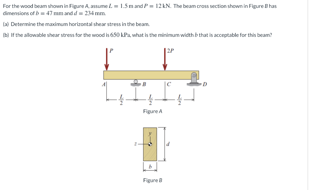 Solved For The Wood Beam Shown In Figure A, Assume L = 1.5 M | Chegg.com