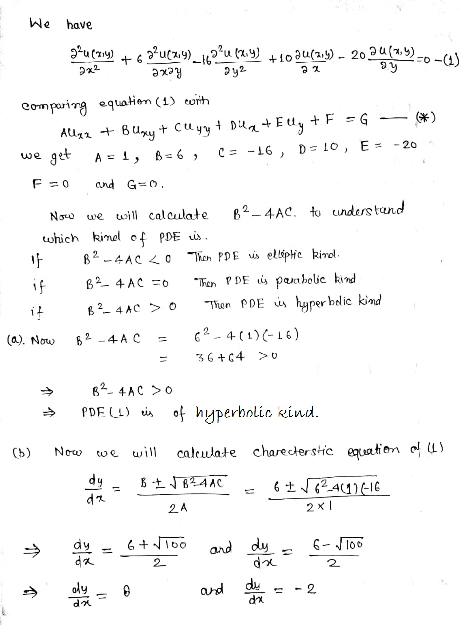 1 Be The Pde Equation Of Second Order Could You Chegg Com