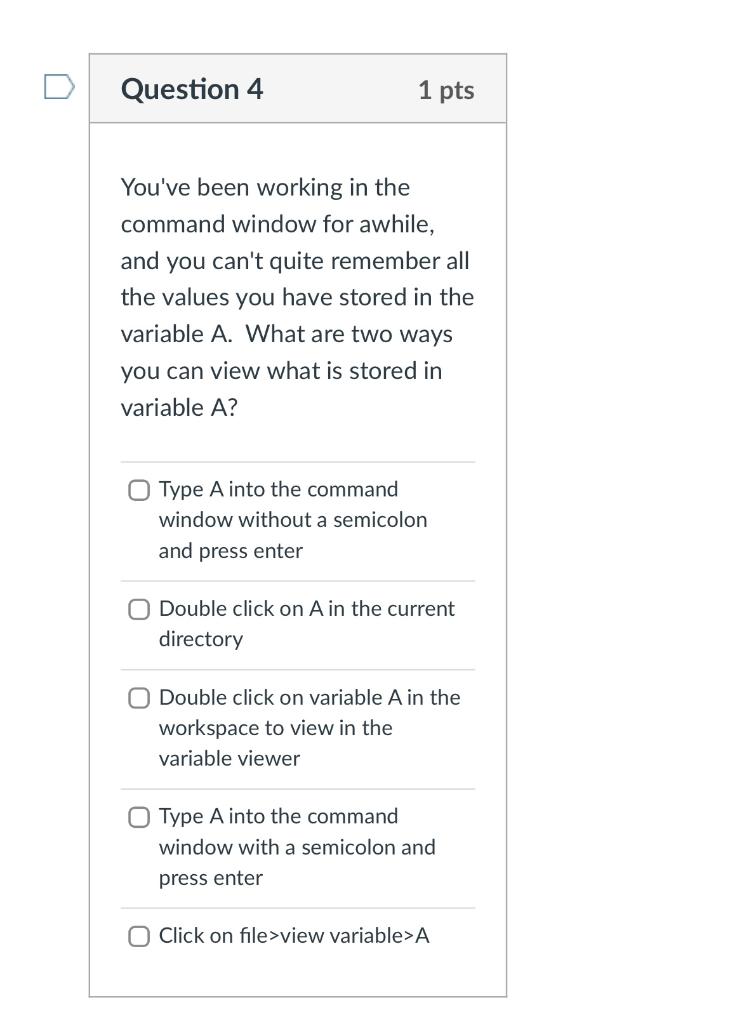 Solved You've been working in the command window for awhile, | Chegg.com