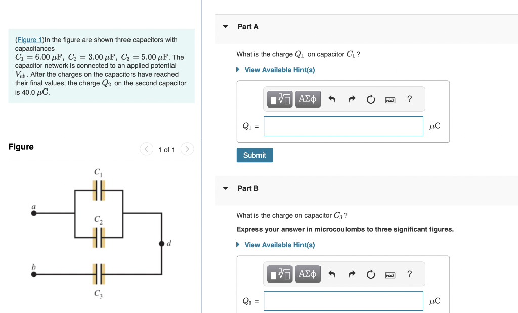 Solved In the figure are shown three capacitors with