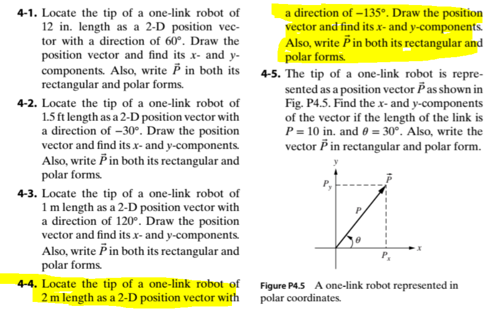 Solved a direction of -135º. Draw the position vector and | Chegg.com
