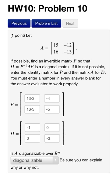 Solved HW10: Problem 10 Previous Problem List Next (1 point) | Chegg.com