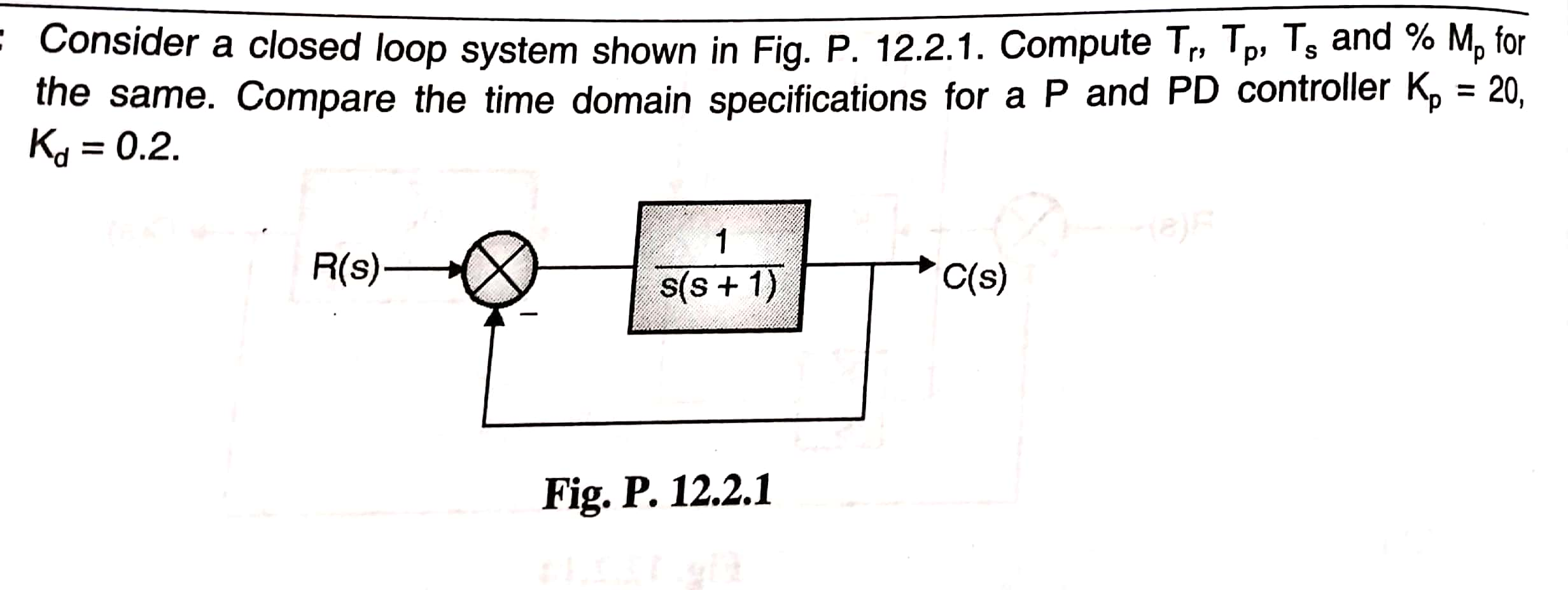 Solved Consider a closed loop system shown in Fig. P. | Chegg.com