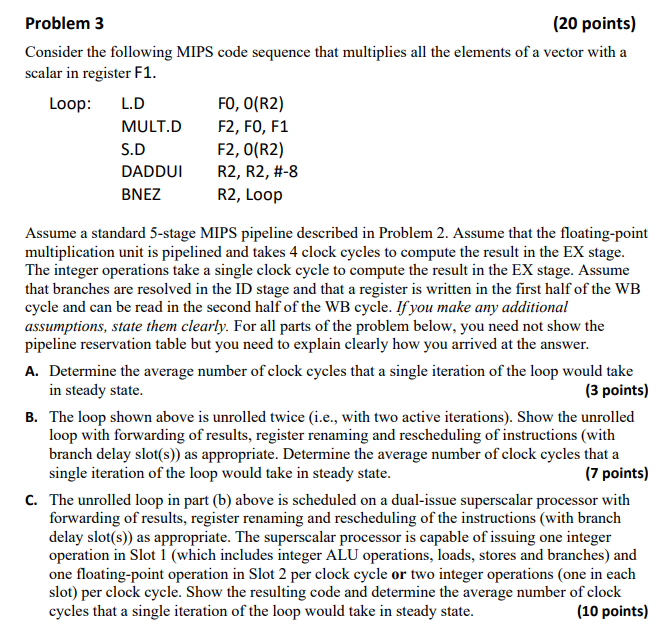 Problem 2 (20 Points) Consider Two Versions Of | Chegg.com