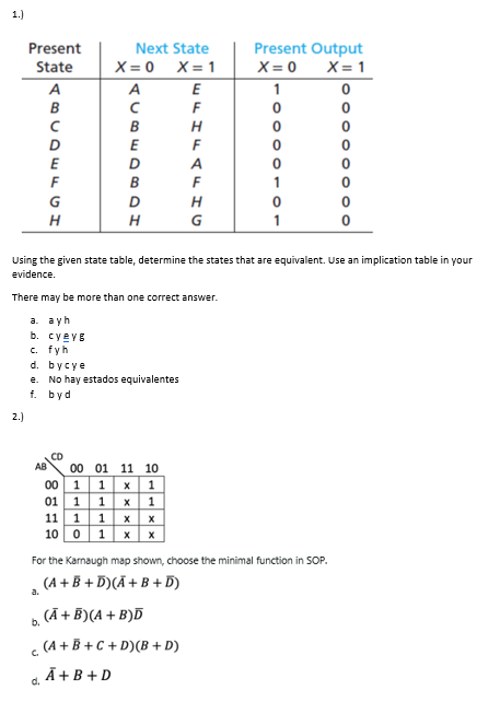 Solved Using the given state table, determine the states | Chegg.com