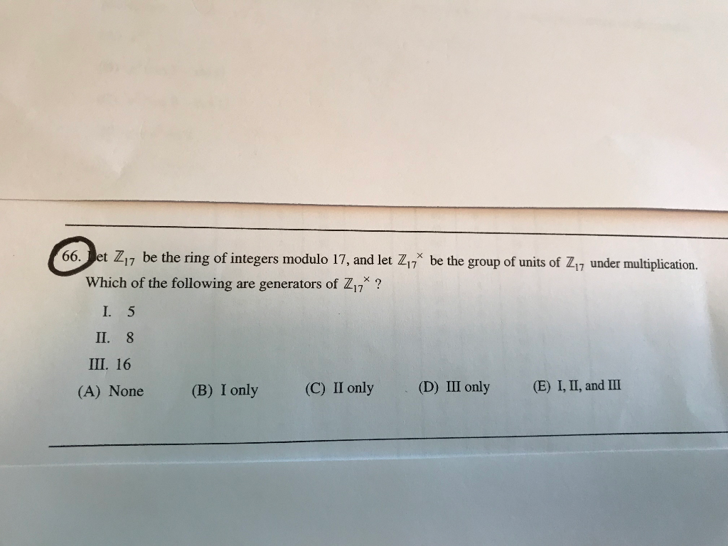 Solved Answer Is B Which Is I Only 5. Could You Please | Chegg.com