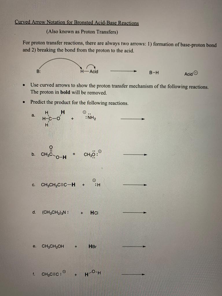 Solved Week 2 Bronsted Acid Base Worksheet Introduction to