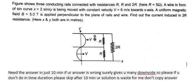 Solved Figure shows three conducting rails connected with | Chegg.com