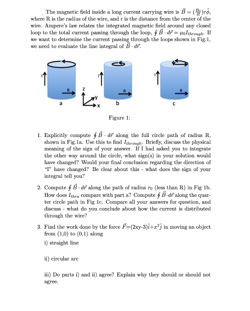 Solved The magnetic field inside a long current carrying | Chegg.com