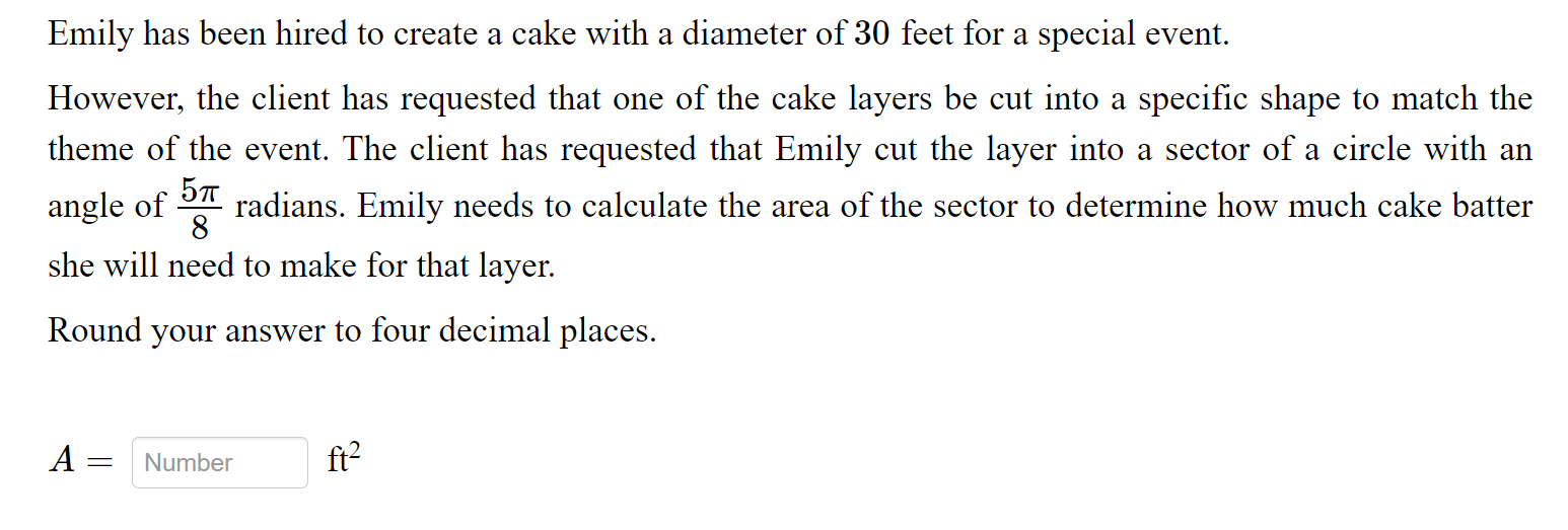 Solved Emily Has Been Hired To Create A Cake With A Diameter Chegg