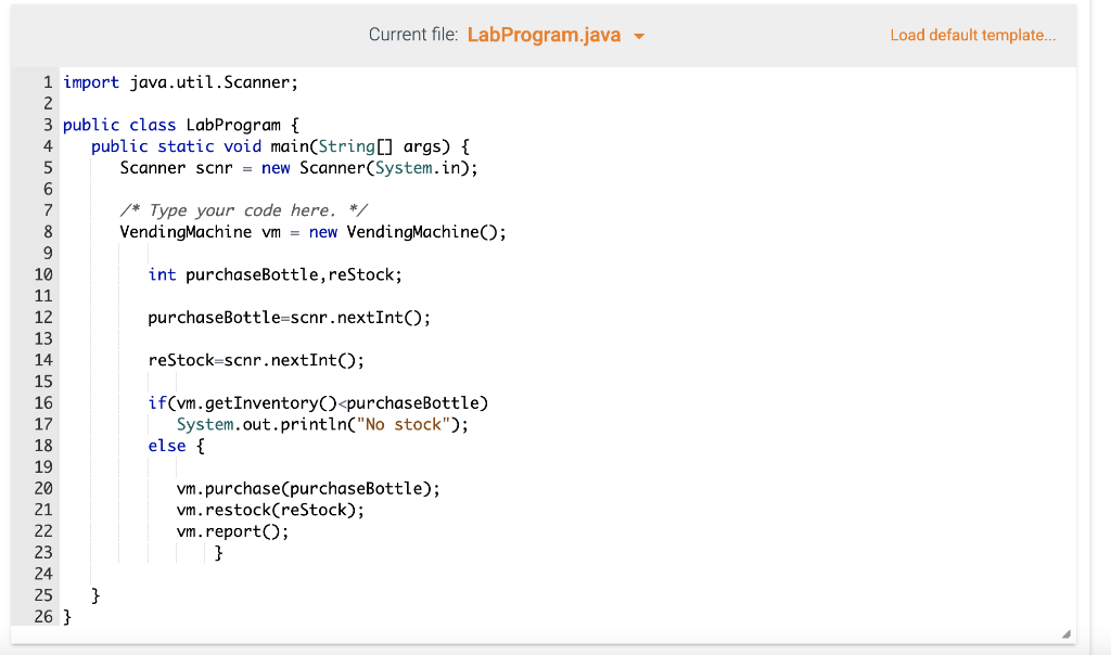 Solved In Java. I'm stuck in VendingMachine.java. How can | Chegg.com
