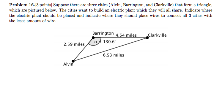 Solved Problem 16.[3 points) Suppose there are three cities | Chegg.com