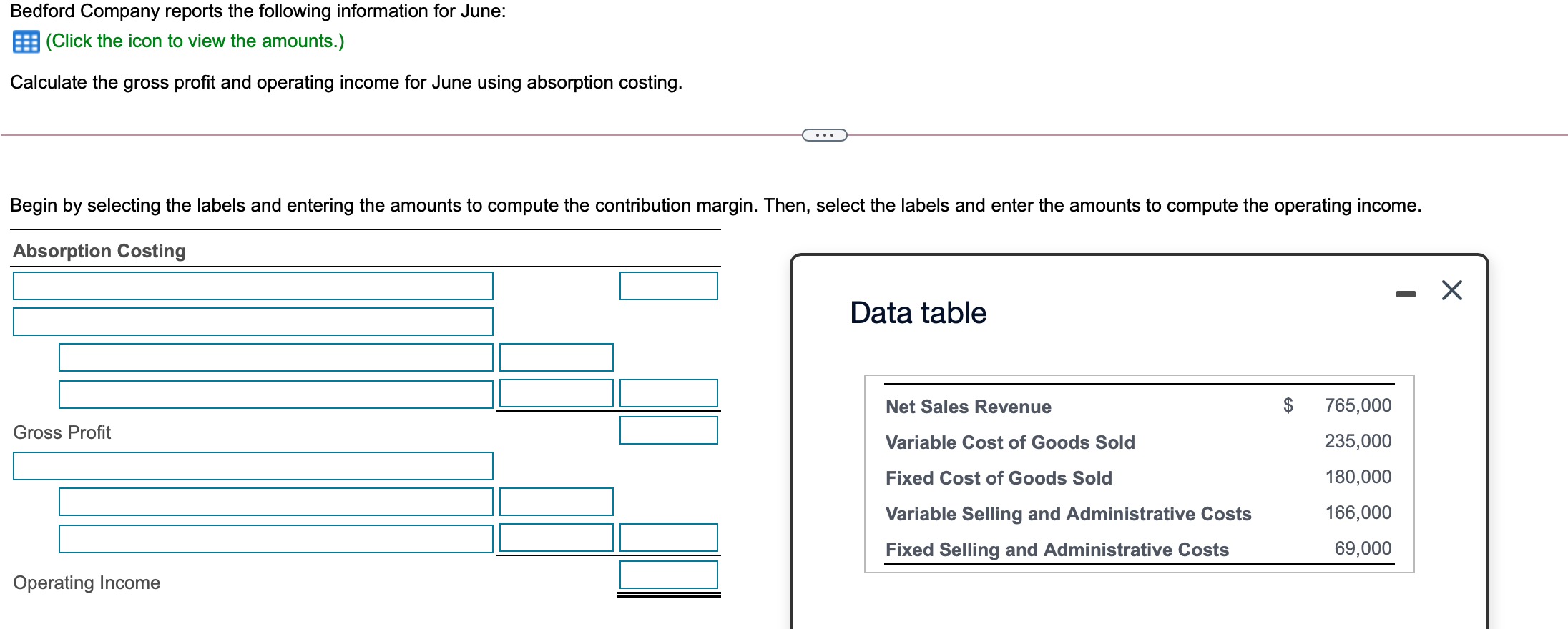 Solved Bedford Company reports the following information for