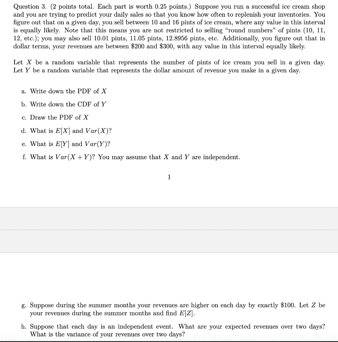 Solved Question 3. ( 2 points total. Each part is worth 0.25 | Chegg.com