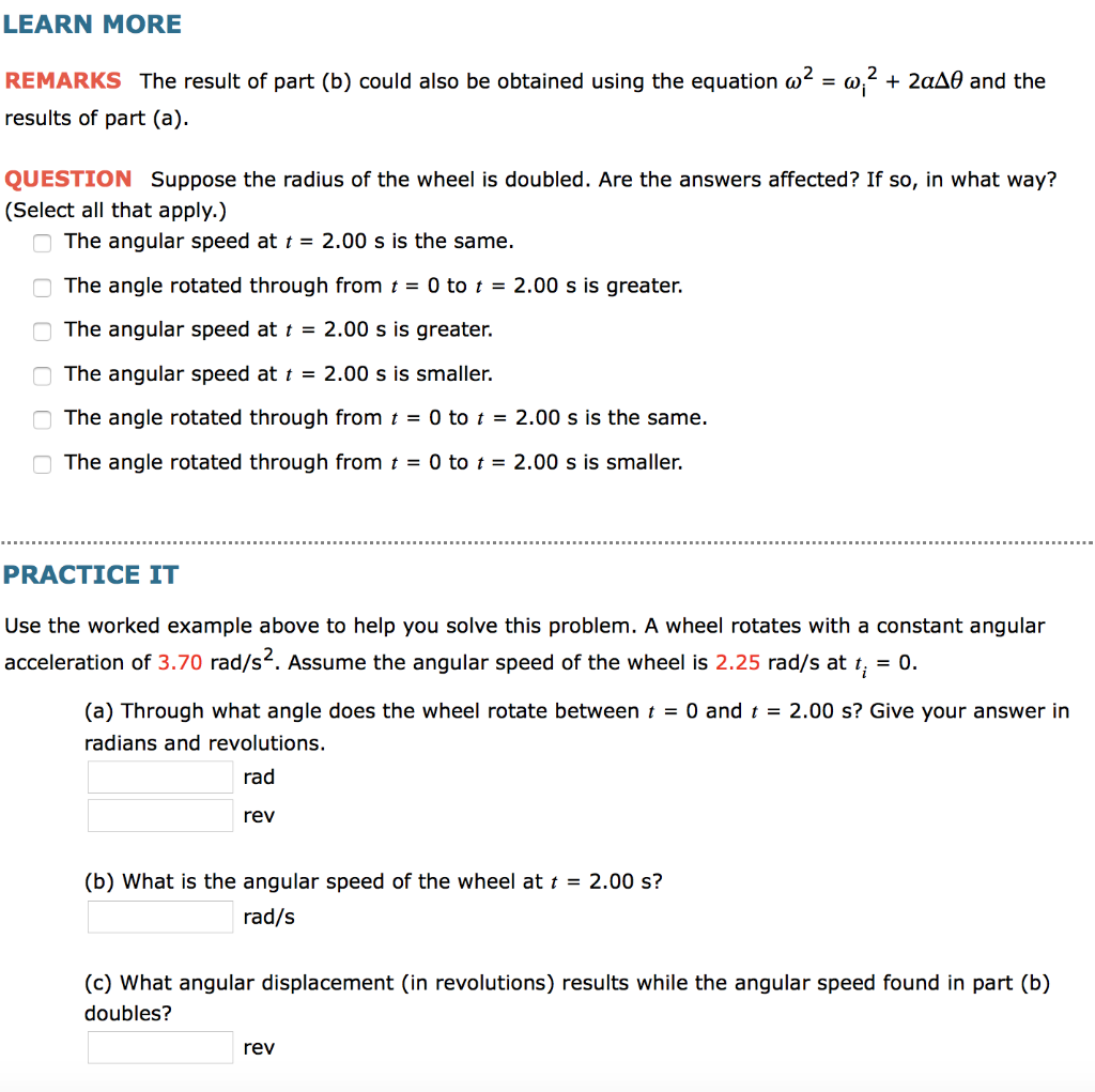 A Wheel Rotates With a Constant Angular Acceleration