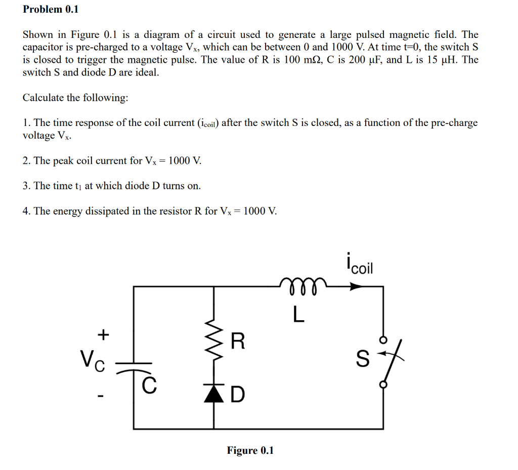 Solved Shown in Figure 0.1 is a diagram of a circuit used to | Chegg.com