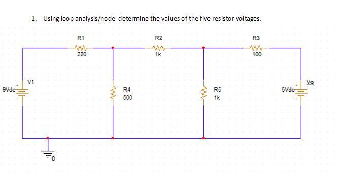 Solved 1. Using loop analysis/node determine the values of | Chegg.com