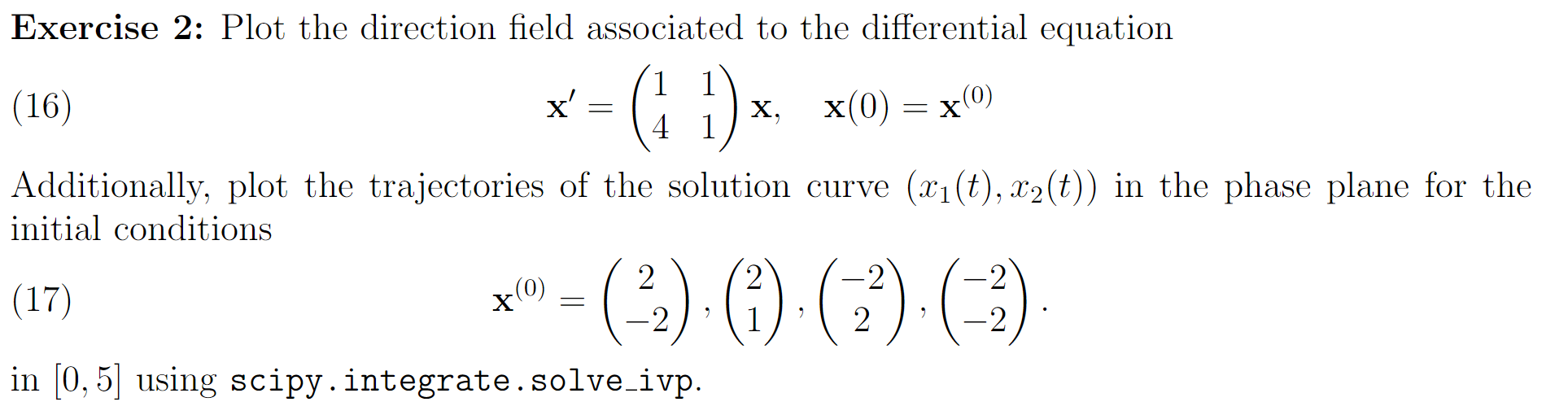 Exercise 2: Plot the direction field associated to | Chegg.com