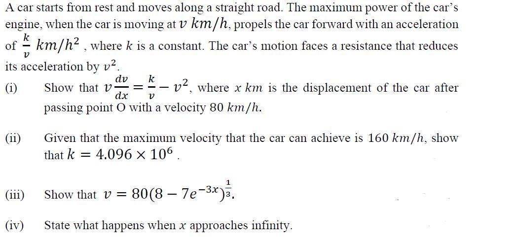 Solved Of A Car Starts From Rest And Moves Along A Straight | Chegg.com