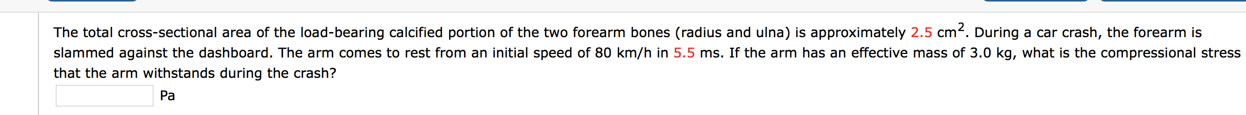 Solved The total cross-sectional area of the load-bearing | Chegg.com