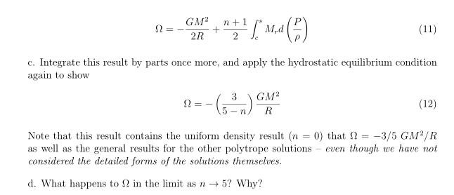 2. Gravitational Binding Energy of Polytropes Let's | Chegg.com