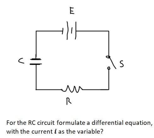 Solved For the RC circuit formulate a differential equation, | Chegg.com