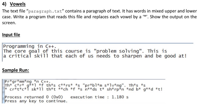 Solved 4) Vowels The text file 