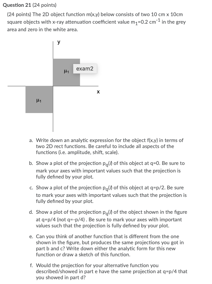 Question 21 (24 points) (24 points) The 2D object | Chegg.com