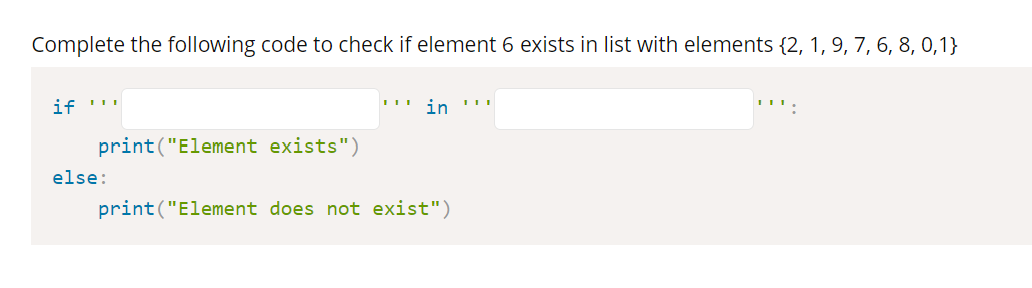 Solved Complete The Following Code To Check If Element 6 | Chegg.com