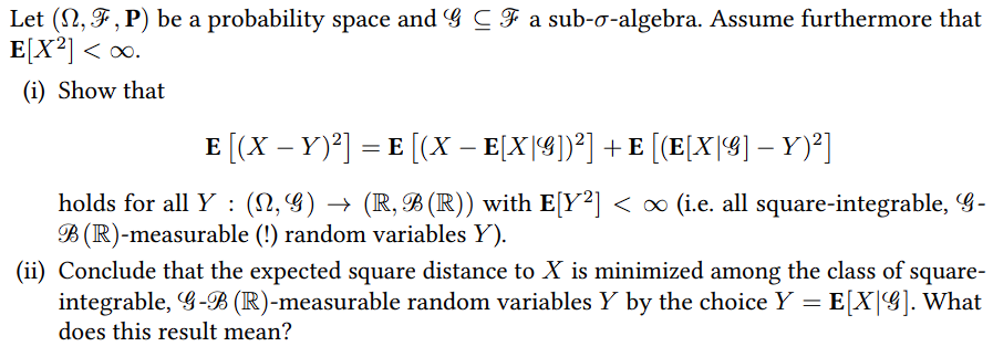 Solved Let (Ω,F,P) Be A Probability Space And G⊆F A Sub- | Chegg.com