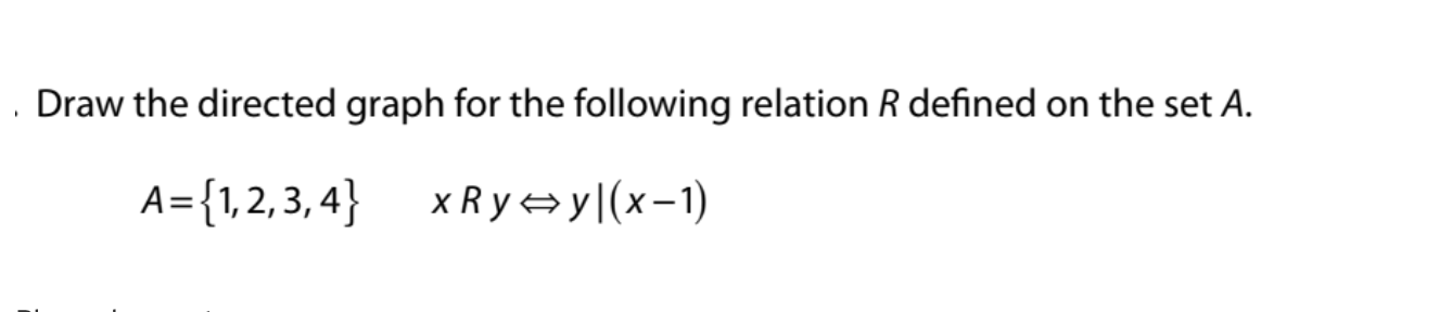 Solved Draw the directed graph for the following relation R | Chegg.com
