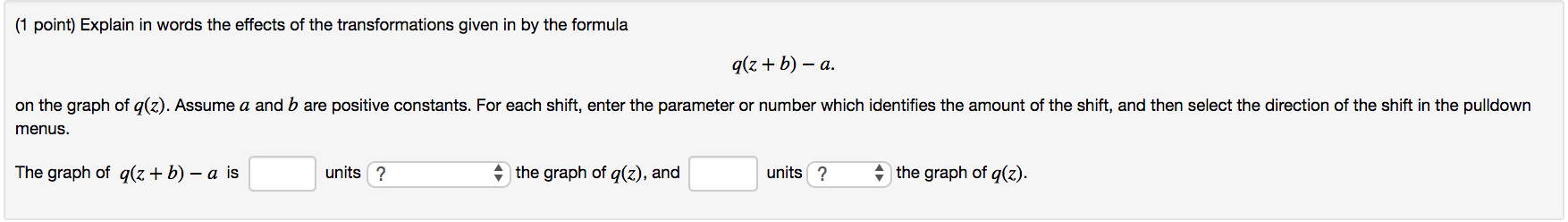 Solved (1 point) Write an equation that represents the | Chegg.com