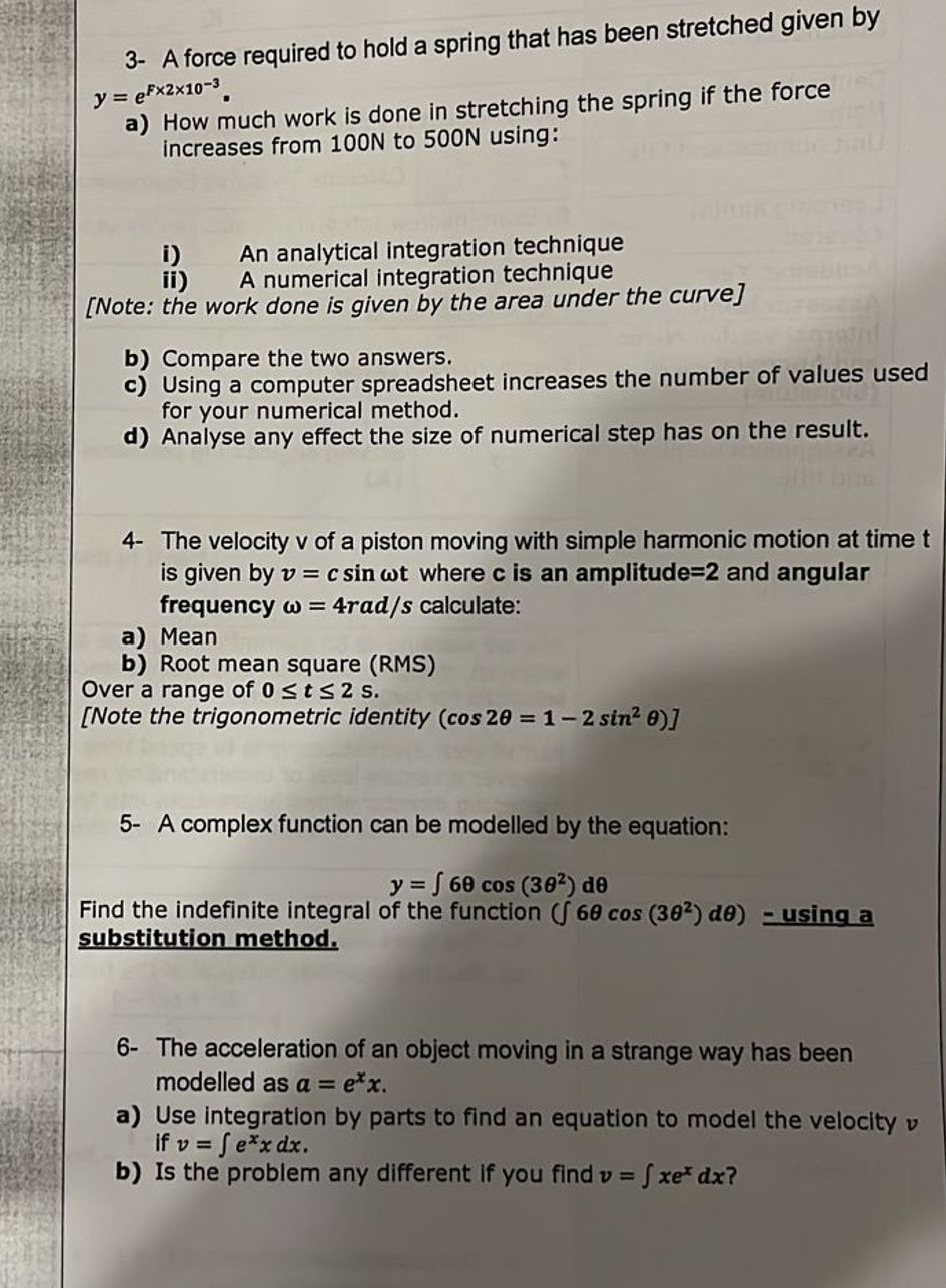 Solved 3 ﻿A force required to hold a spring that has been