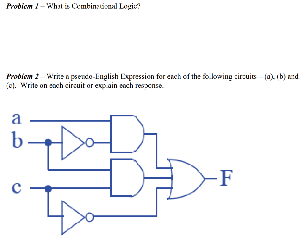 Solved Problem 1 - What Is Combinational Logic? Problem 2 - | Chegg.com