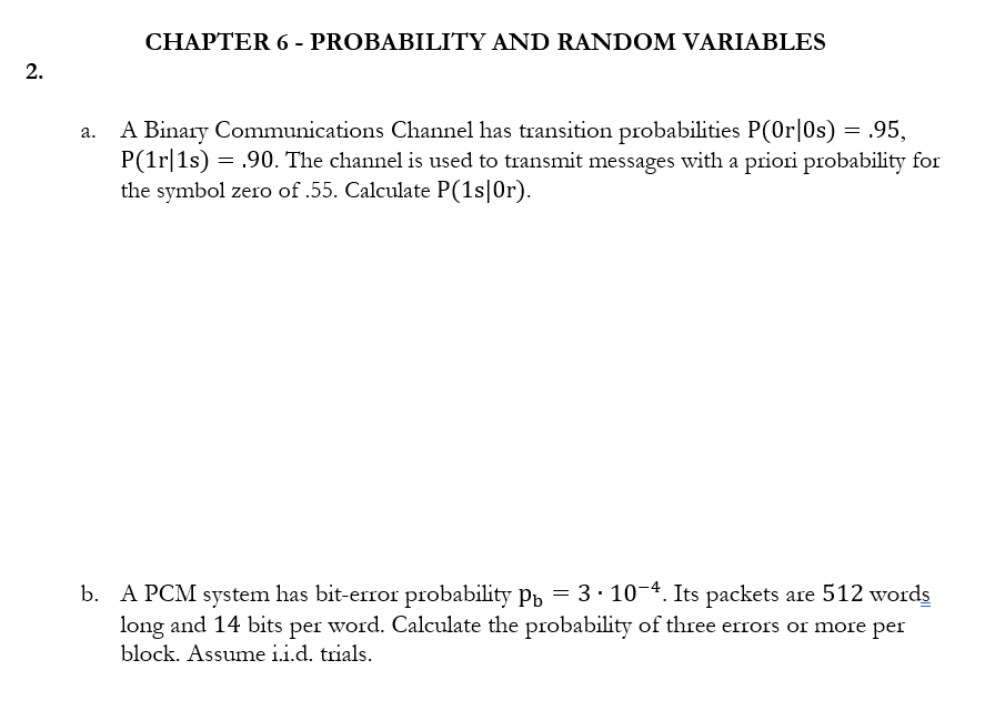 Solved CHAPTER 6 - PROBABILITY AND RANDOM VARIABLES 2. A. A | Chegg.com